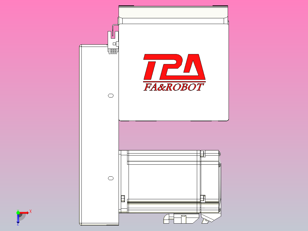 伺服电机集成皮带传动直线执行器TPA-OCB-140-256-L650-RP-P75-N3俯视图