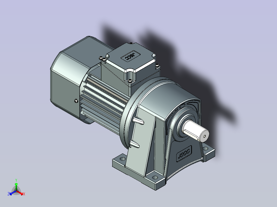 JSCC变频减速电机 f250h03-U正等轴测图