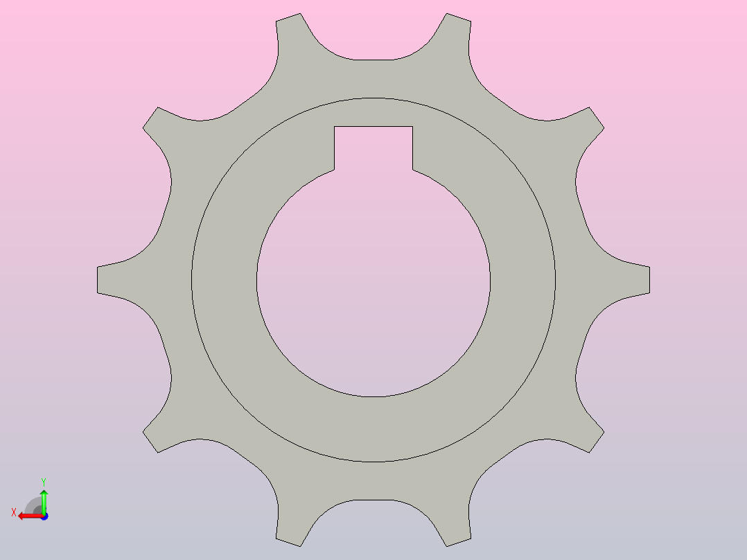 JS YS100-3-10DT-R18-C1机加工主动轮后视图
