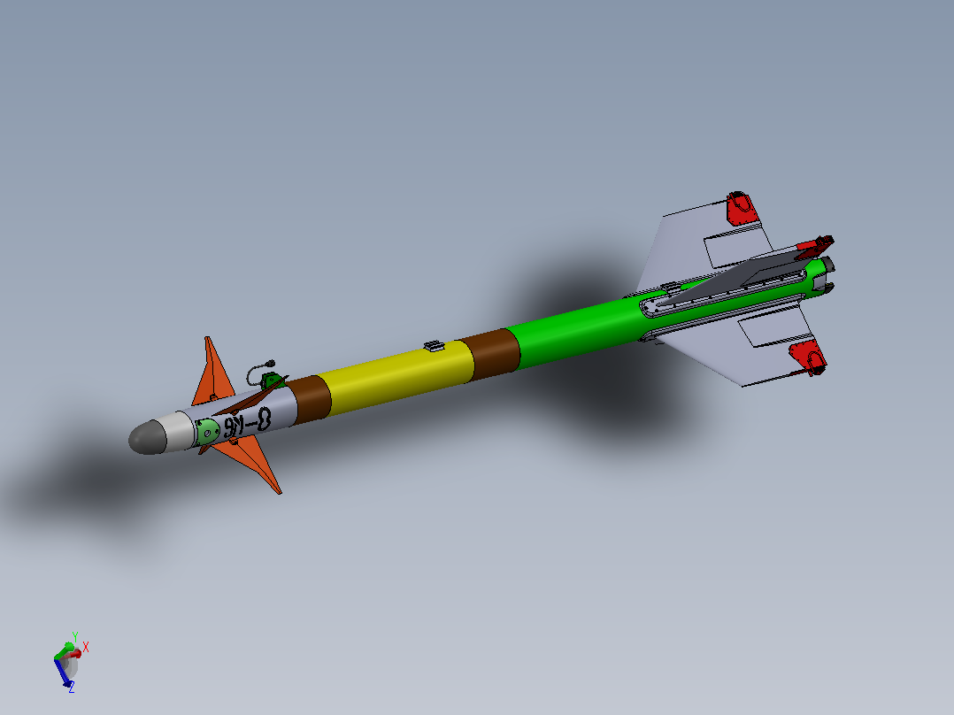 短程空对空导弹AIM-9 侧风车主视图