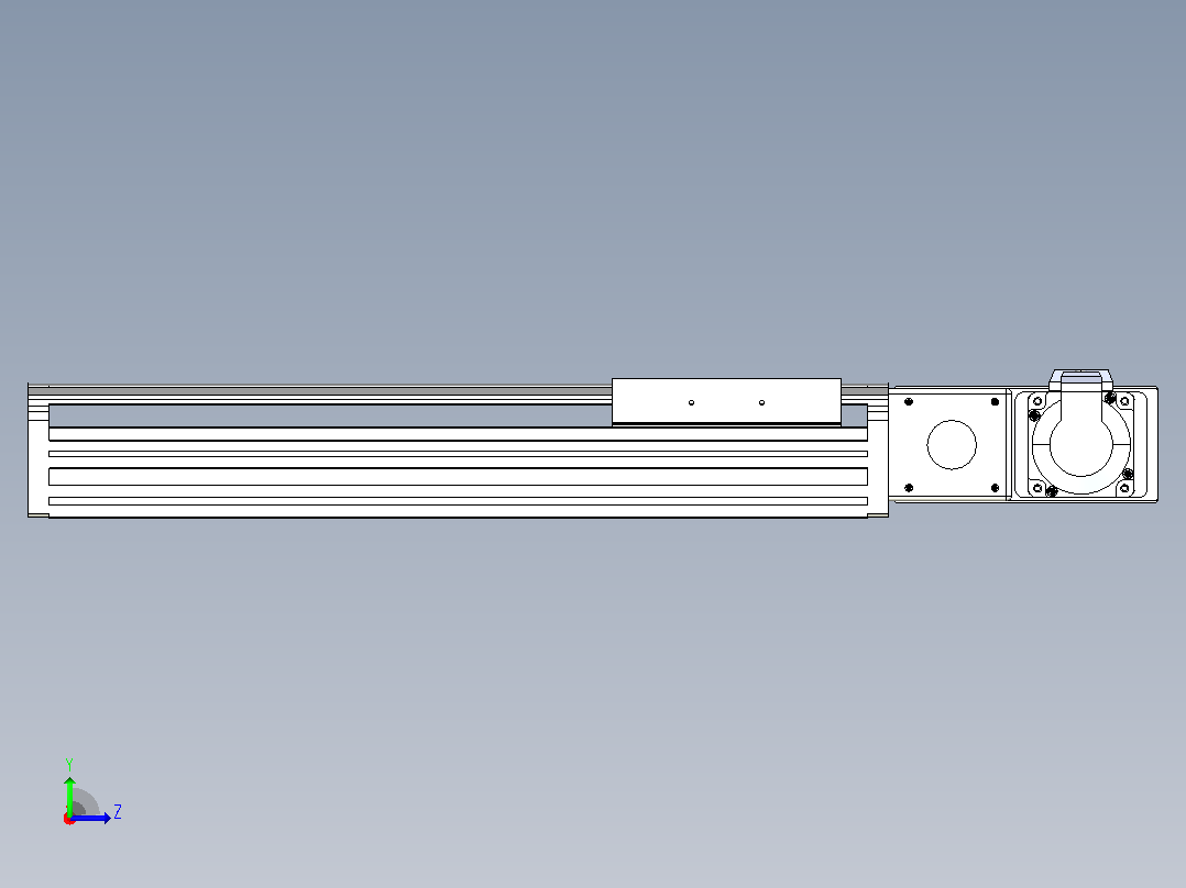 皮带直线轴半封闭可选导轨TPA-HNB-140D-120-L250-MR-C-P40-N3左视图