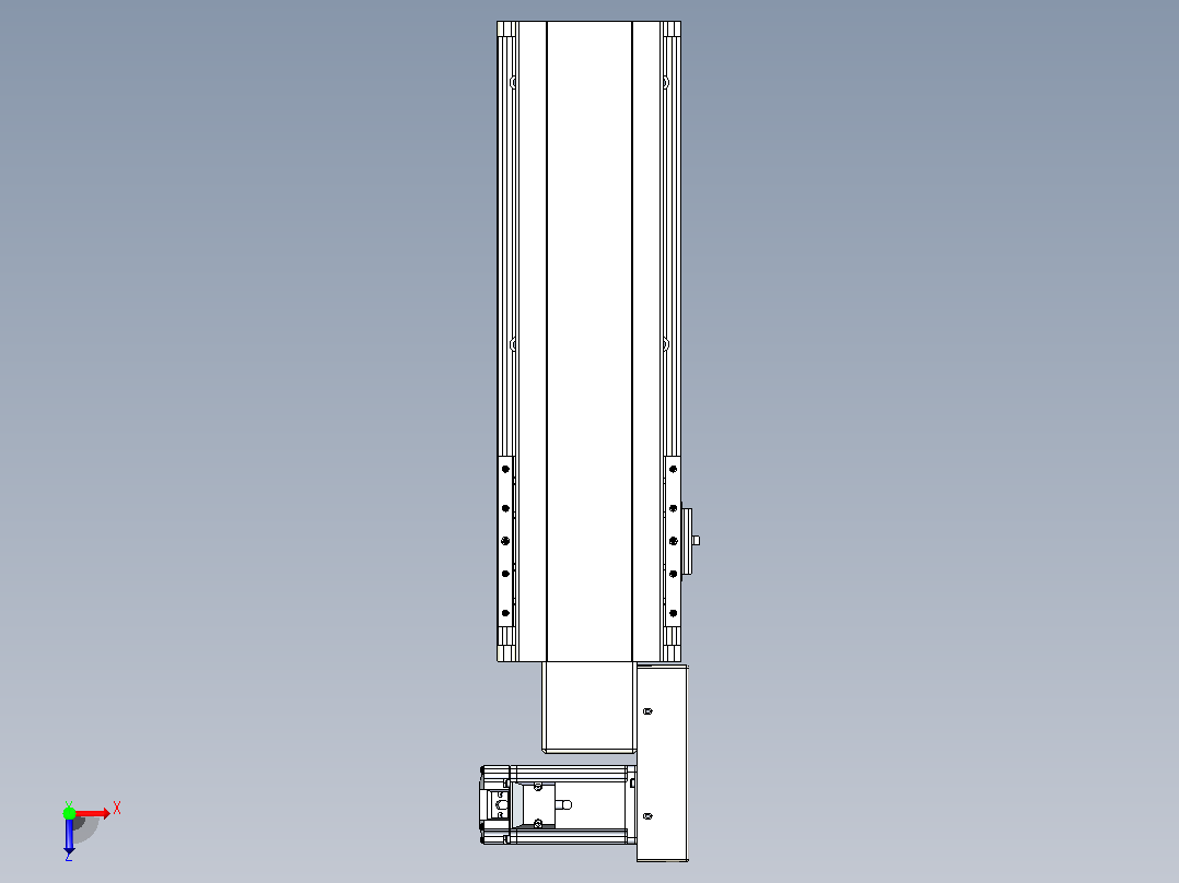 皮带直线轴半封闭可选导轨TPA-HNB-140D-120-L250-MR-C-P40-N3俯视图