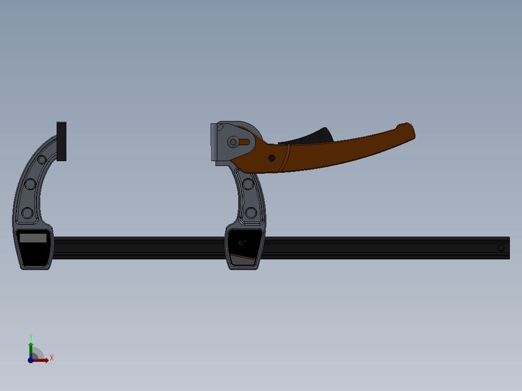 solidworks 约根森- 12英寸齿钳组装前视图