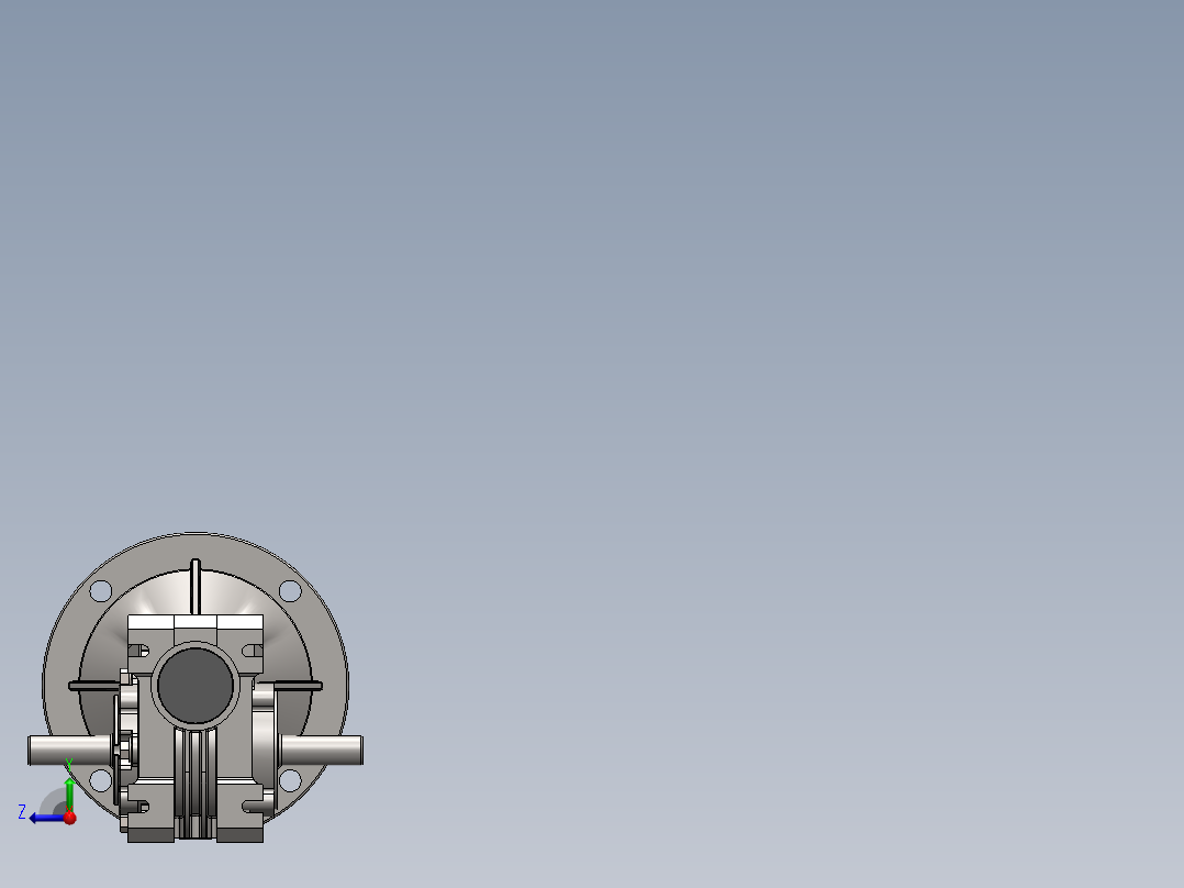 蜗轮蜗杆齿轮箱3D图纸 solidworks设计 附STEP IGS右视图