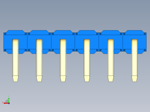 彩色公排针 100mil 2.54mm 系列-DS1022_blue_1x06p_100mil_TypeD_rev1.0后视缩略图