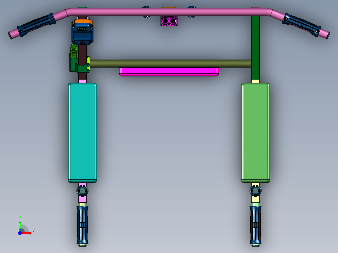 墙体室内引体向上健身器材前视图