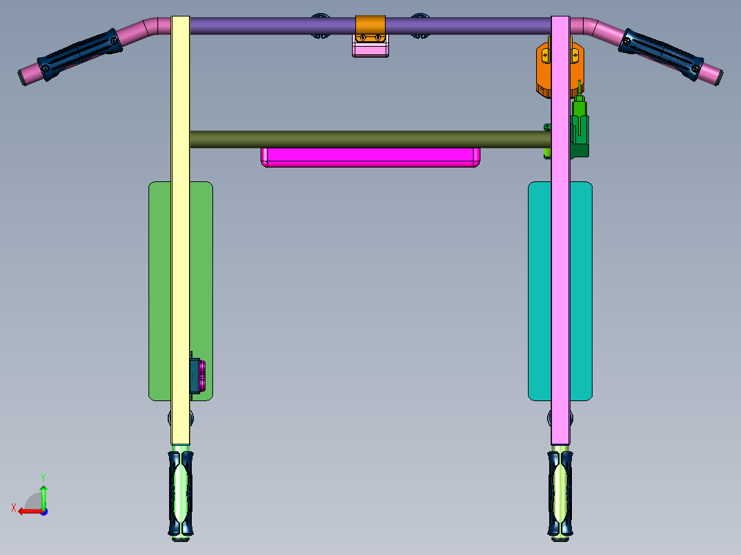 墙体室内引体向上健身器材后视图