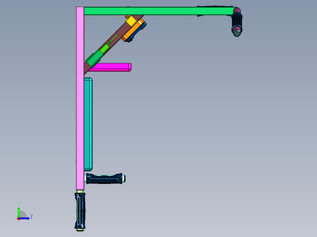 墙体室内引体向上健身器材左视图