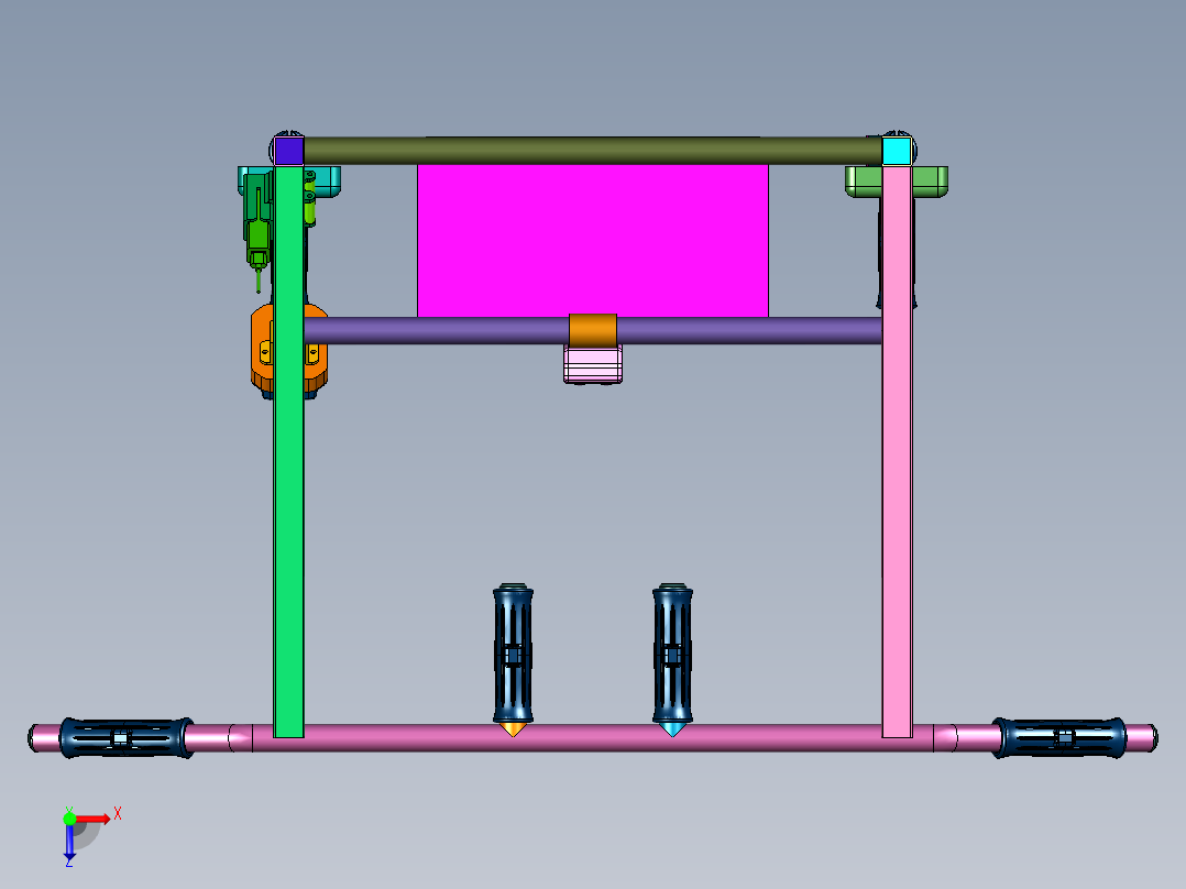 墙体室内引体向上健身器材俯视图
