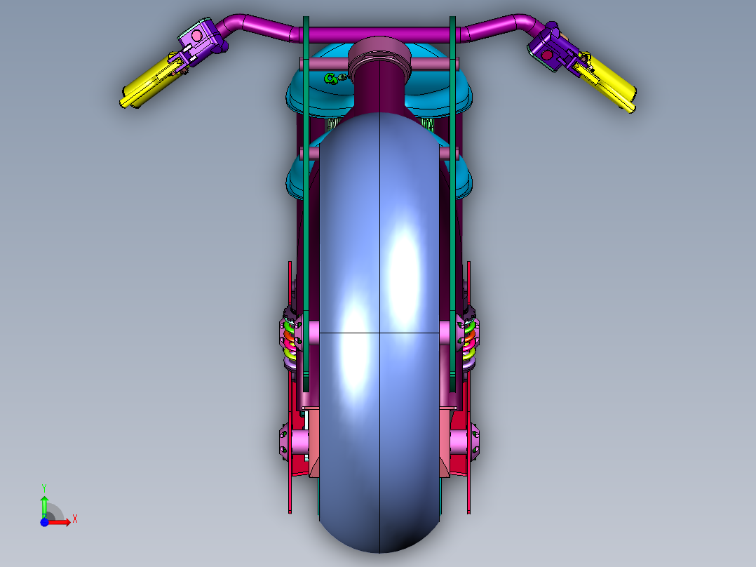 低趴电机电摩前视图