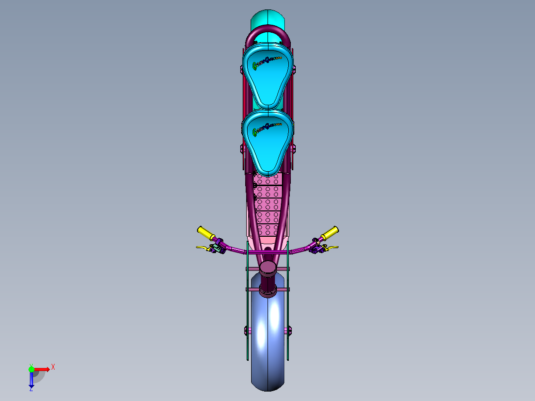 低趴电机电摩俯视图