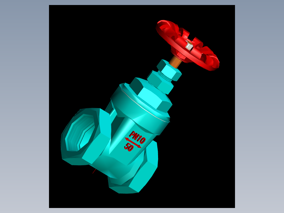 DN50 3D软密封闸阀装配