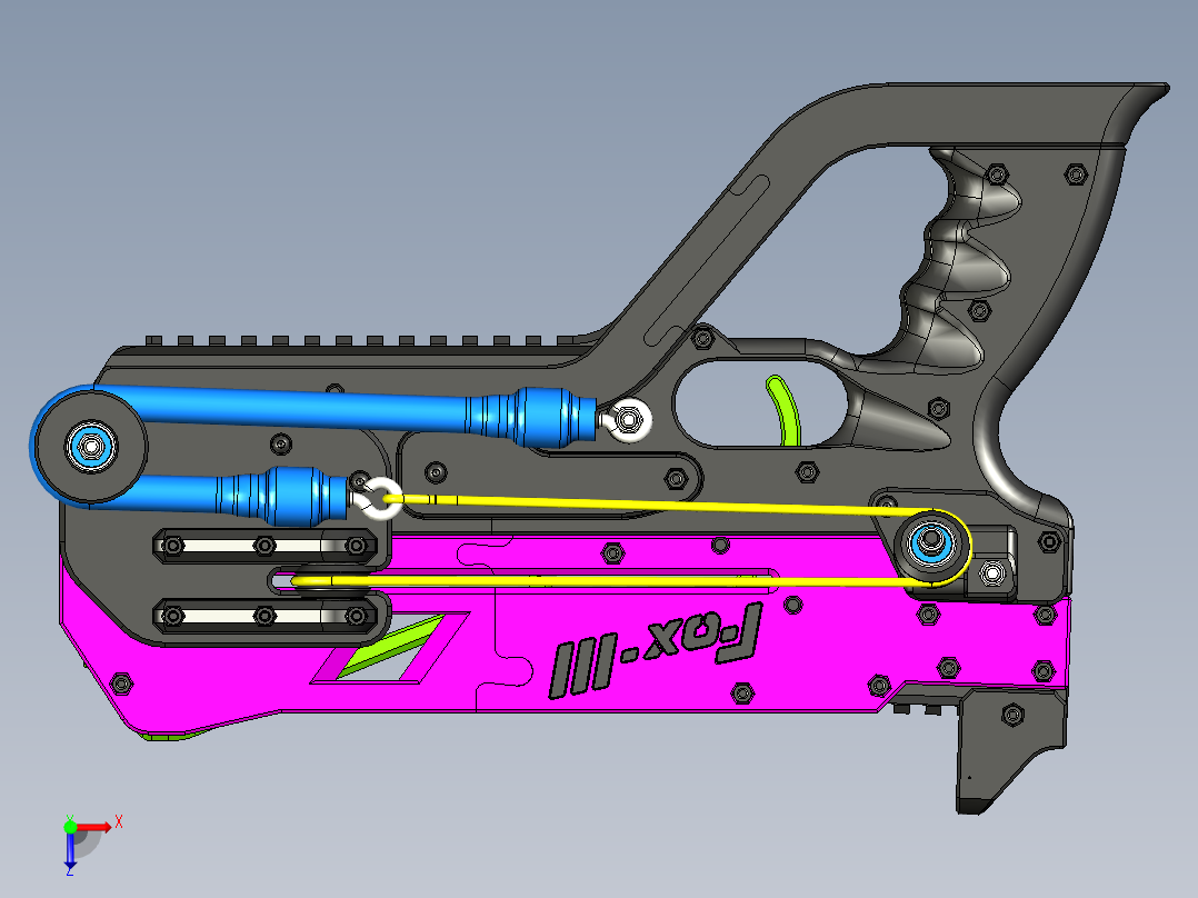 弹弓手枪俯视图