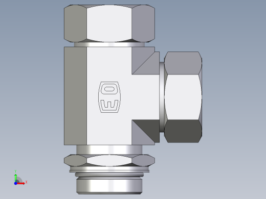 卡套式工业通用硬管接头EO_Adjustable_locknut_run_tee_LEE35LMORCF前视缩略图