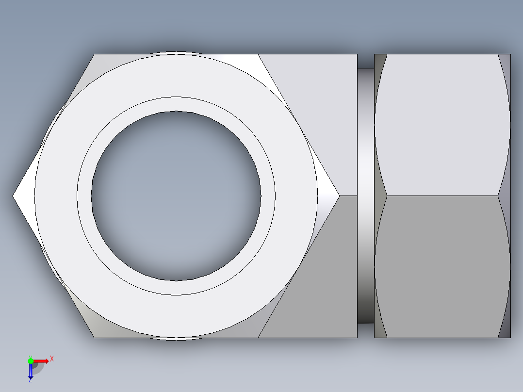 卡套式工业通用硬管接头EO_Adjustable_locknut_run_tee_LEE35LMORCF俯视图