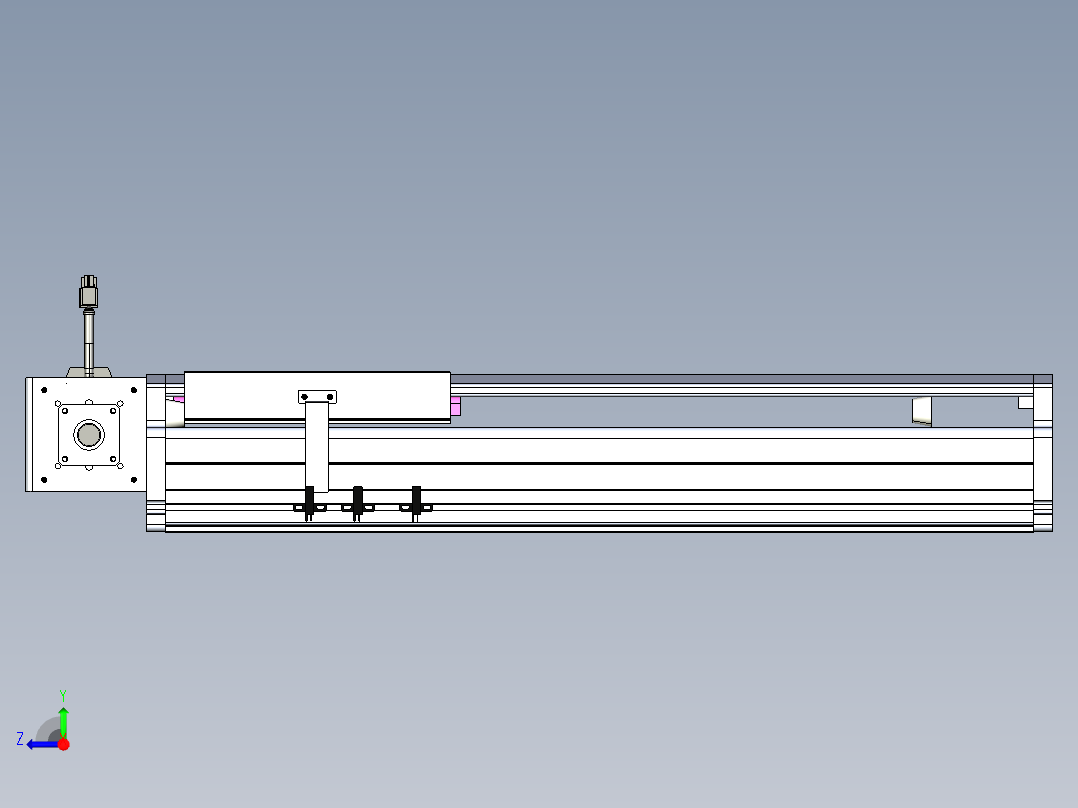 东锦同步带传动-直线滑台模组DH210B-L150-S350-BL-P750W-C3右视图