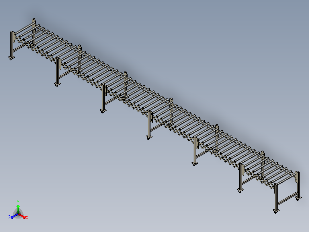 柔性滚筒输送机flexible-roller-conveyor-stp主视图