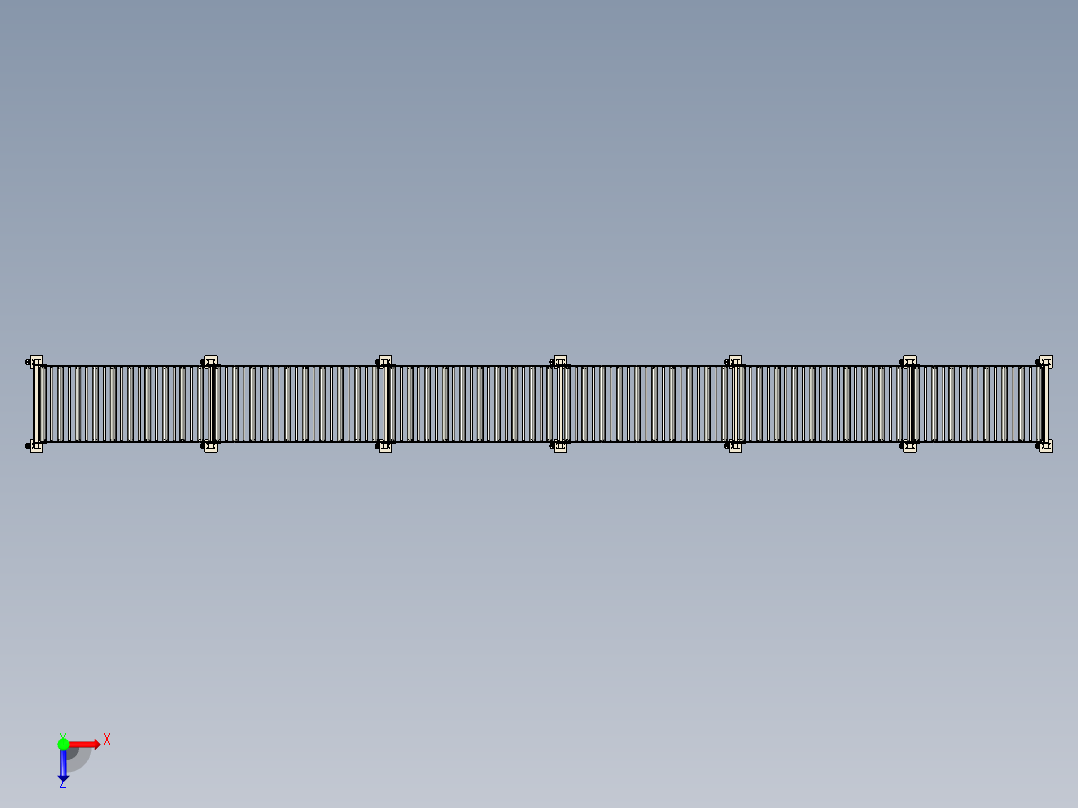 柔性滚筒输送机flexible-roller-conveyor-stp俯视图