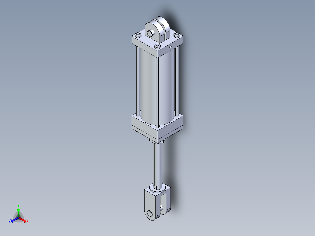 液压缸 油缸 (5)正等轴测图