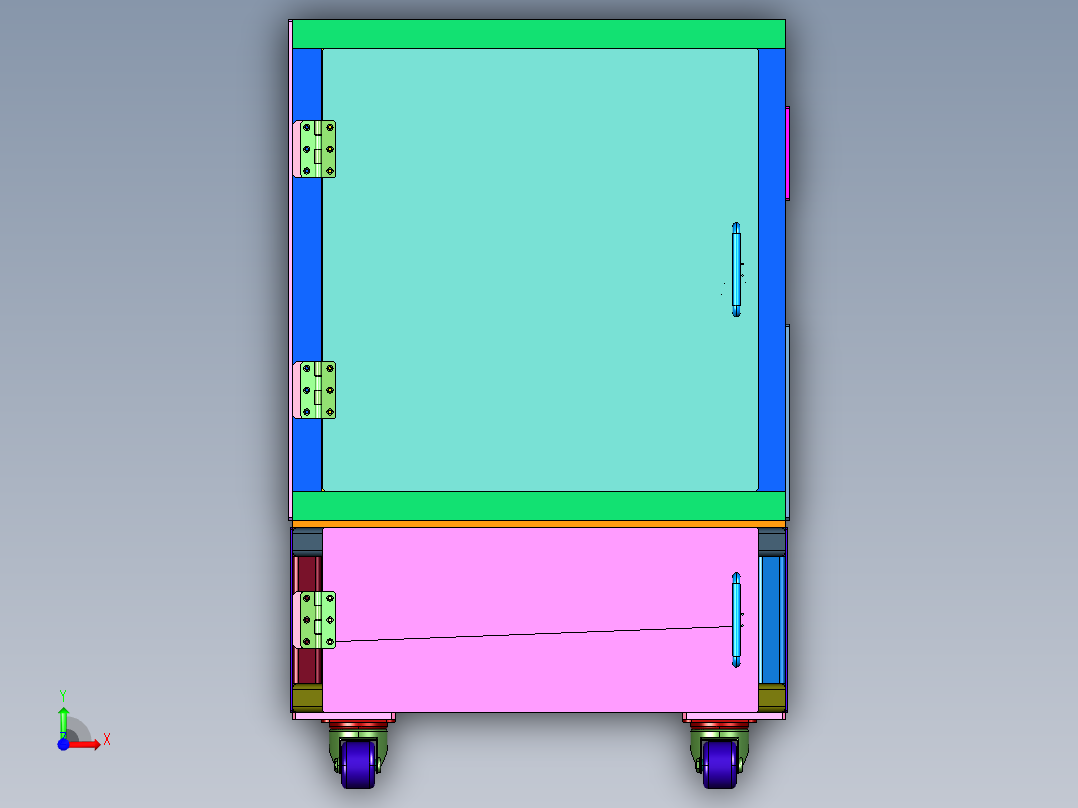 轻型载板回流升降机构前视图