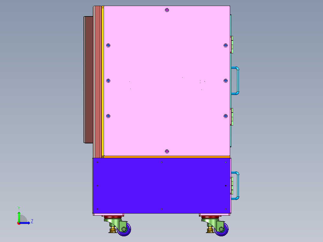 轻型载板回流升降机构左视图