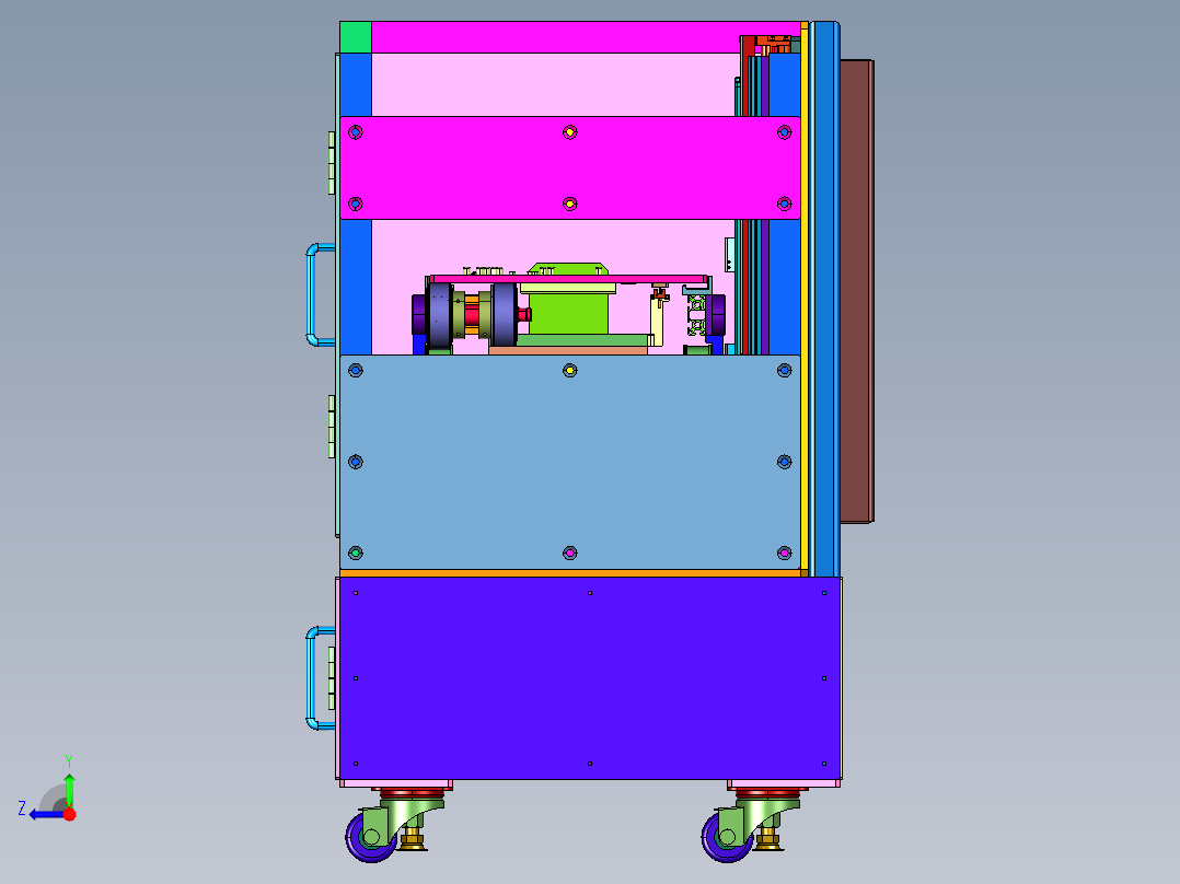 轻型载板回流升降机构右视图