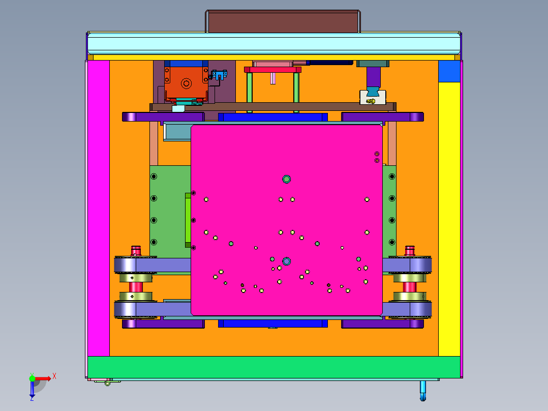 轻型载板回流升降机构俯视图