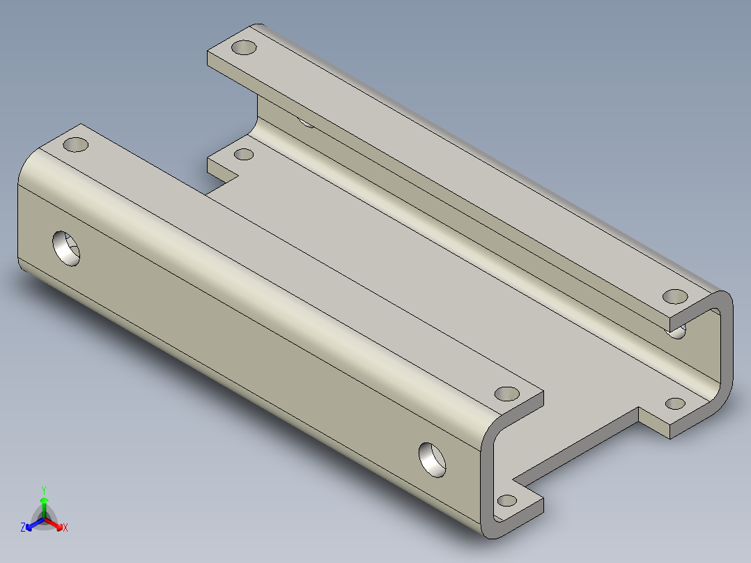 C型120-50-30-6槽钢正等轴测图