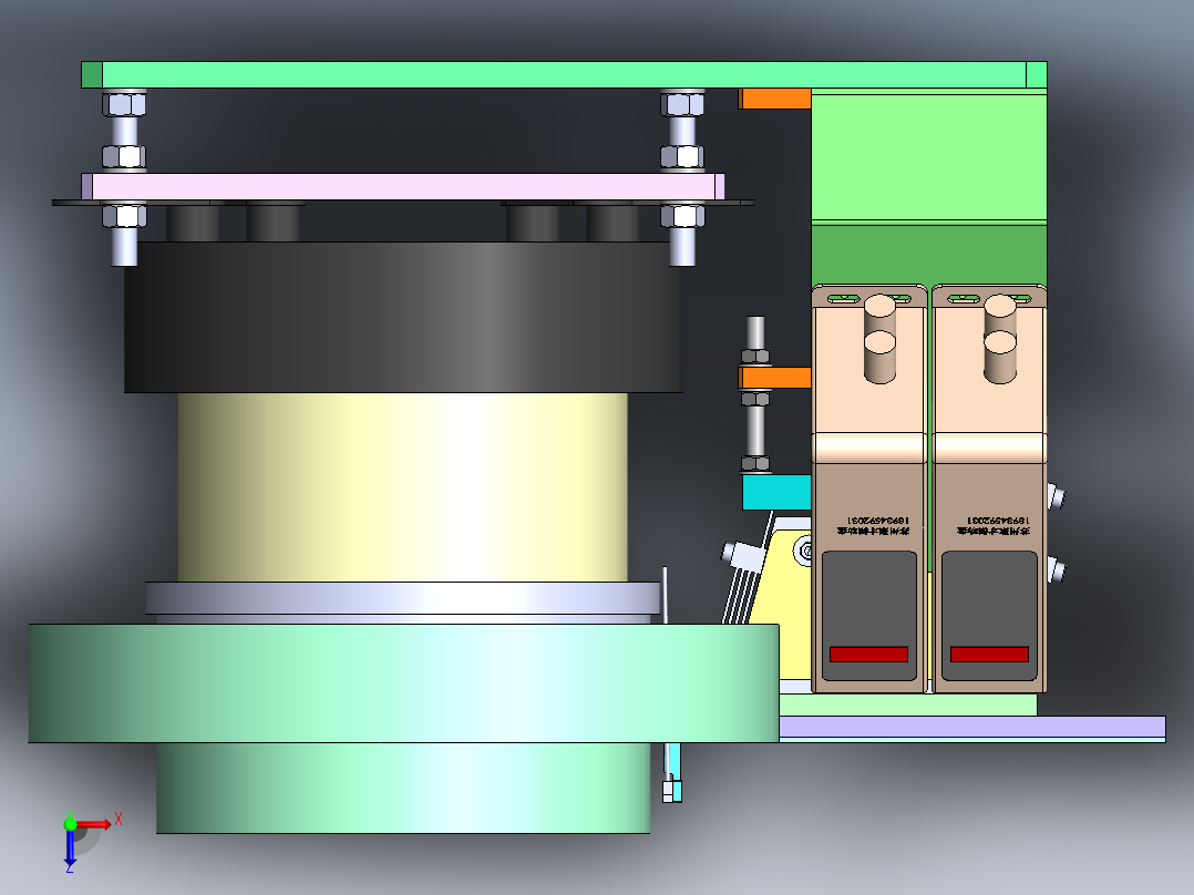 振动盘 外直径350 带直线送料器 250俯视图
