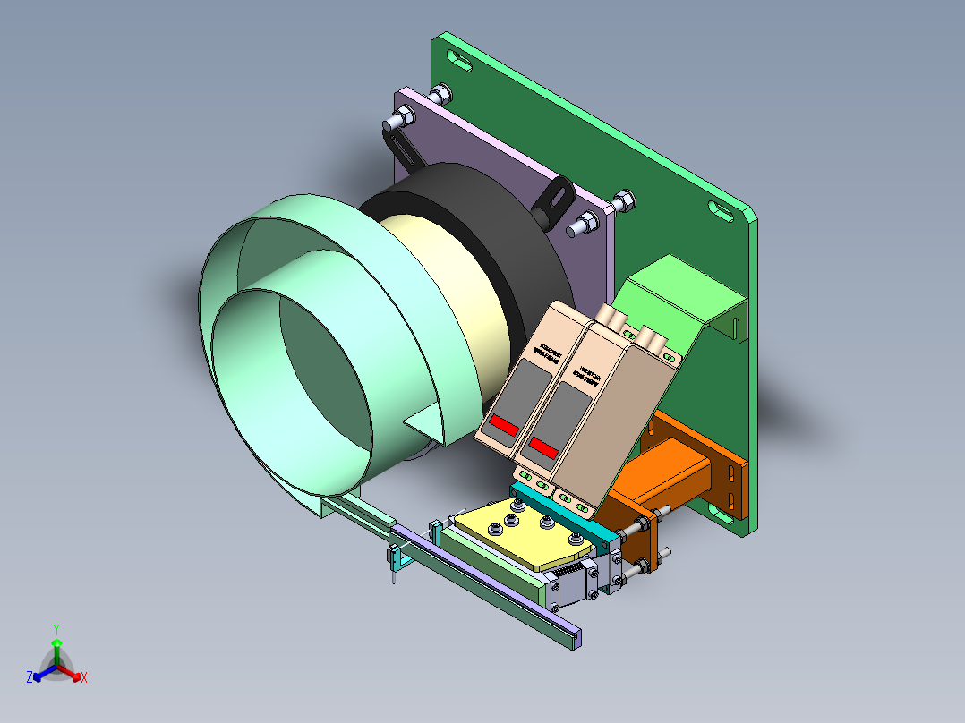 振动盘 外直径350 带直线送料器 250正等轴测图