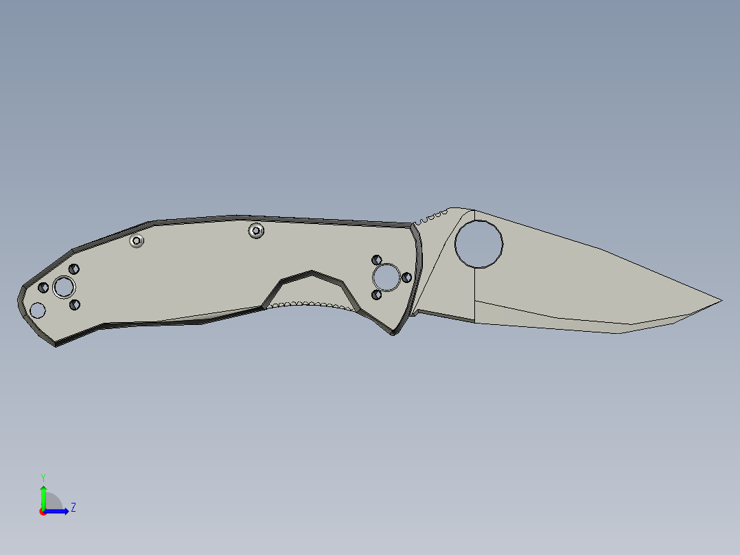 Spyderco 折叠刀左视图