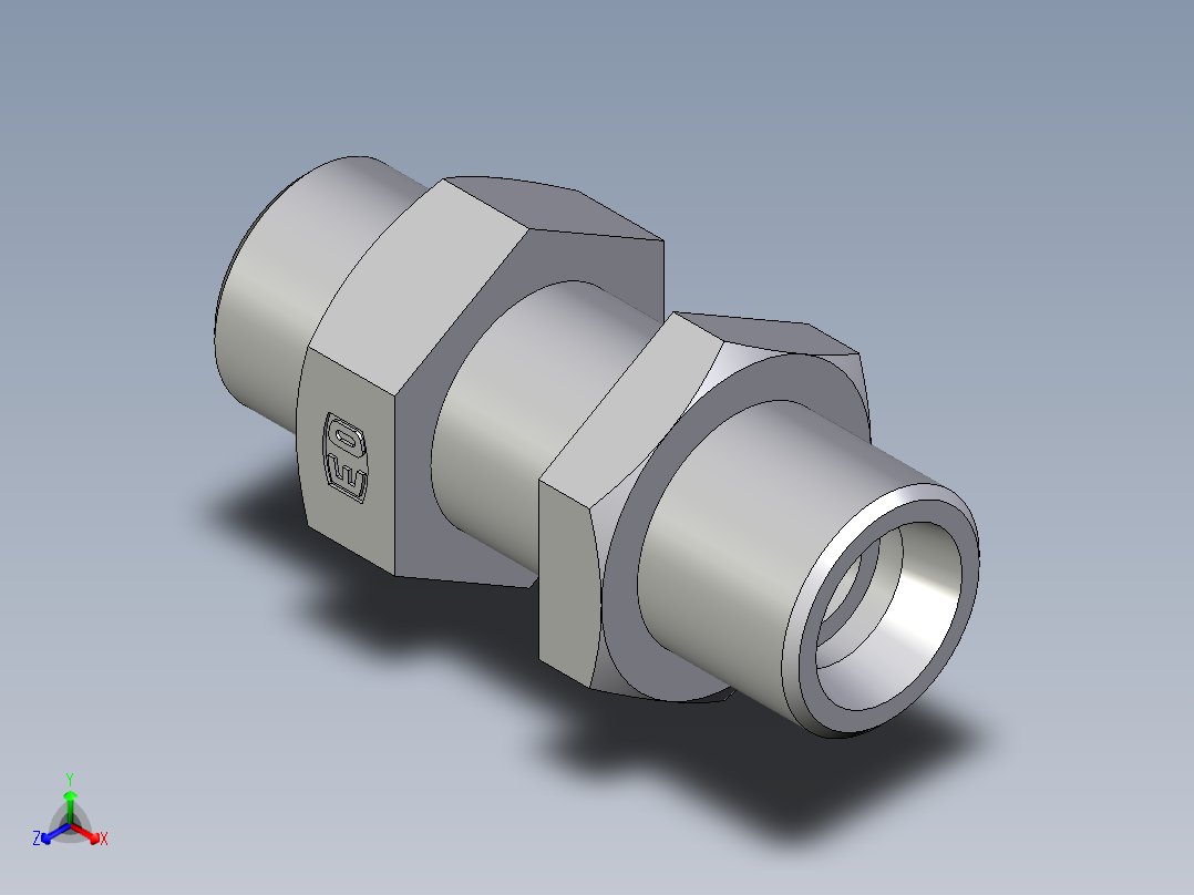 卡套式工业通用硬管接头EO_Bulkhead_union_SV14SOMD71主视图