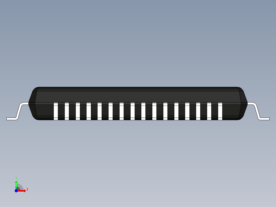 元器件3D封装LQFP-64-182前视图