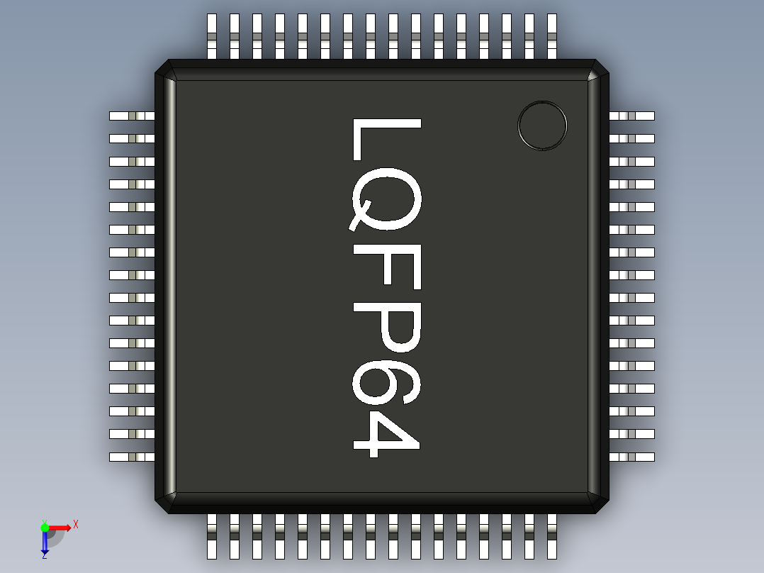 元器件3D封装LQFP-64-182俯视图