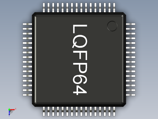 元器件3D封装LQFP-64-182俯视缩略图