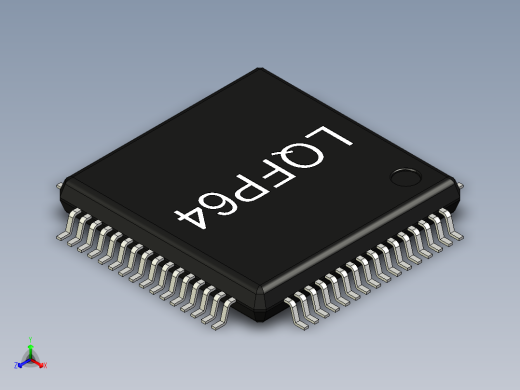 元器件3D封装LQFP-64-182正等轴测缩略图