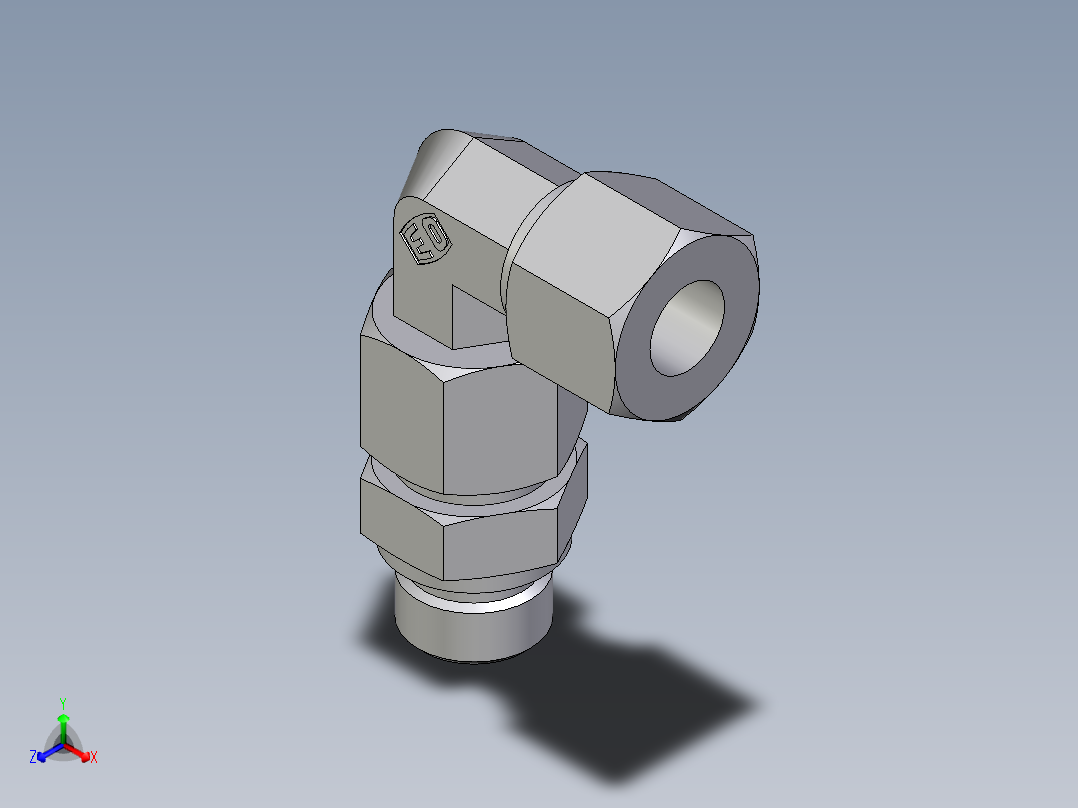 卡套式工业通用硬管接头EO_Assembled_adjustable_standpipe_elbow_EVW14SR71主视图