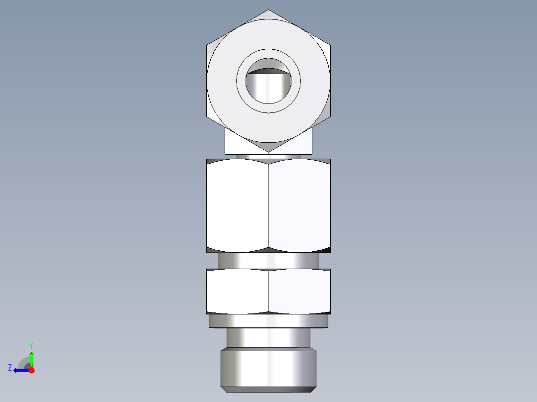 卡套式工业通用硬管接头EO_Assembled_adjustable_standpipe_elbow_EVW14SR71右视图