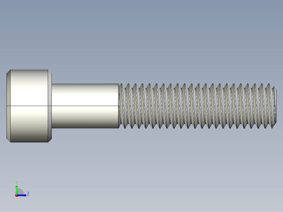M8 x 1.25mm Thread 40mm LONG SOCKET HEAD CAP SCREW.IGS左视图