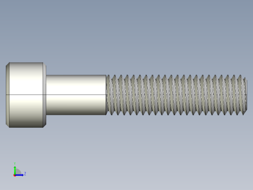M8 x 1.25mm Thread 40mm LONG SOCKET HEAD CAP SCREW.IGS左视缩略图