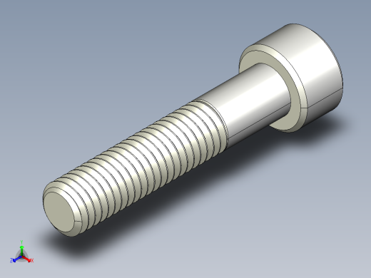 M8 x 1.25mm Thread 40mm LONG SOCKET HEAD CAP SCREW.IGS正等轴测缩略图