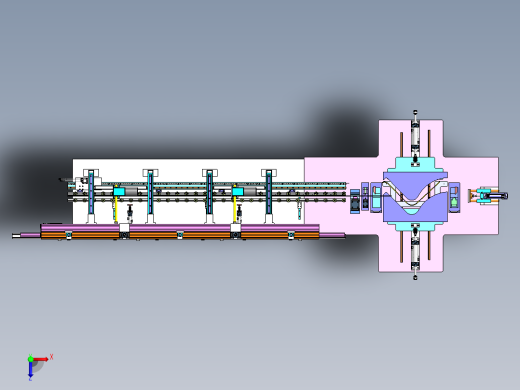 铝桌椅扶手成型机sw18可编辑俯视缩略图