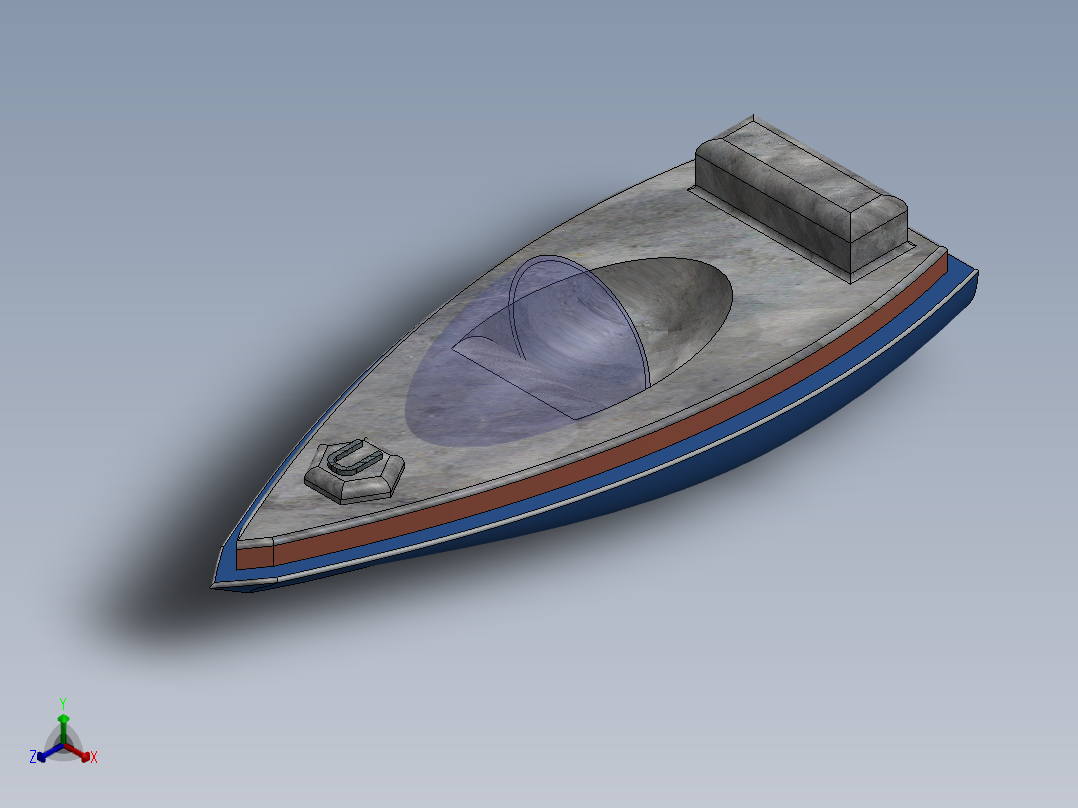 游艇快艇模型正等轴测图