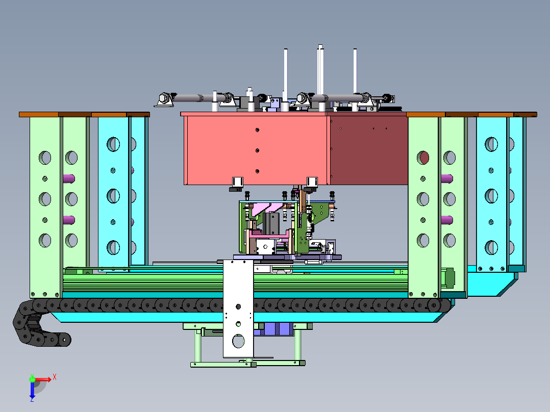 PTP-500动力电池极片自动移栽机俯视图