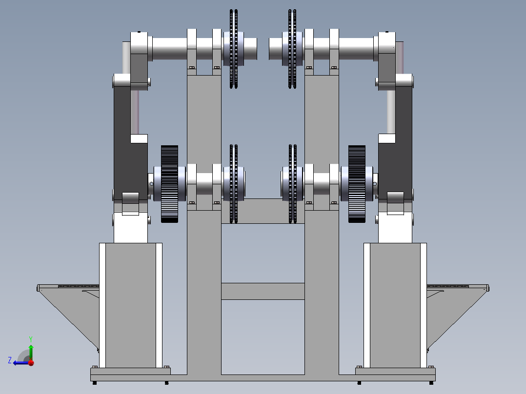 玉米秸秆保留型收割榨汁机挤压榨汁系统的设计说明书及全套图纸右视图