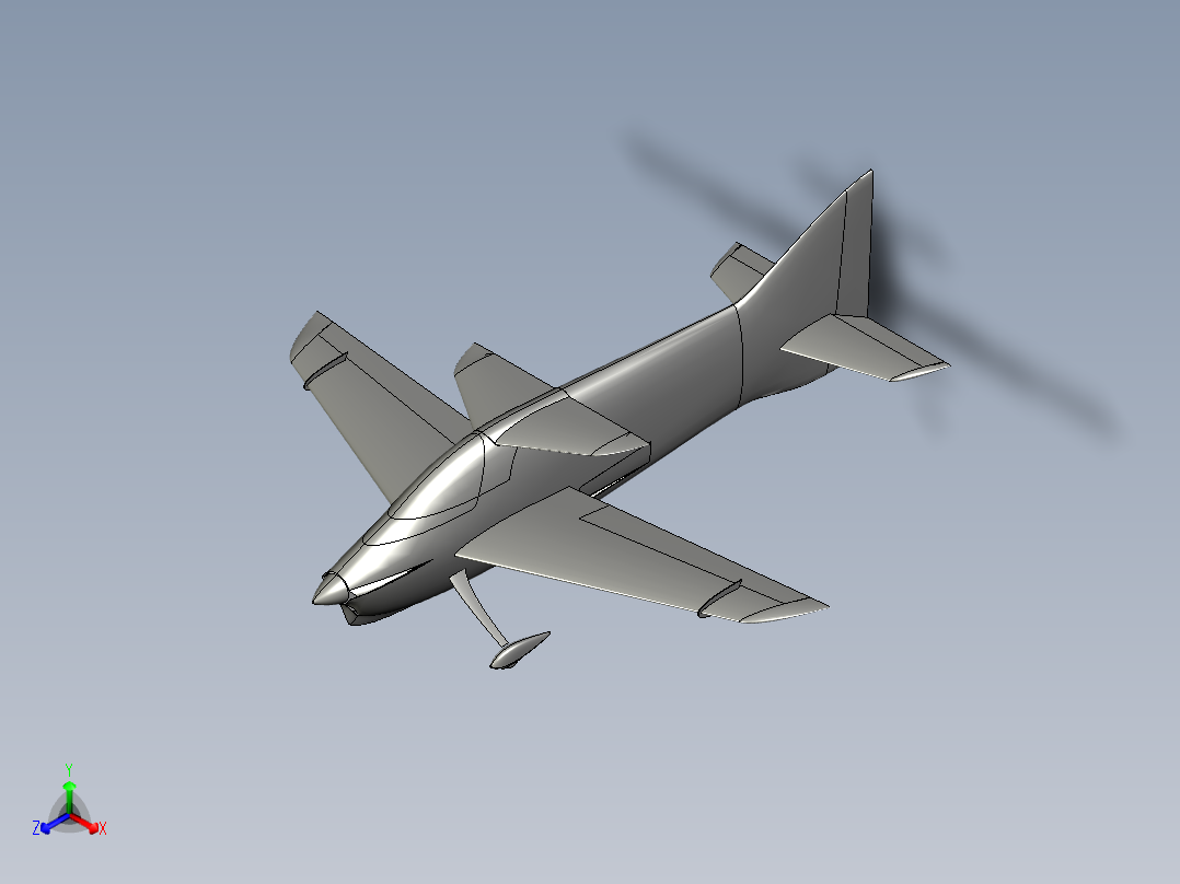 A2004132-RC F3A 单翼机正等轴测图