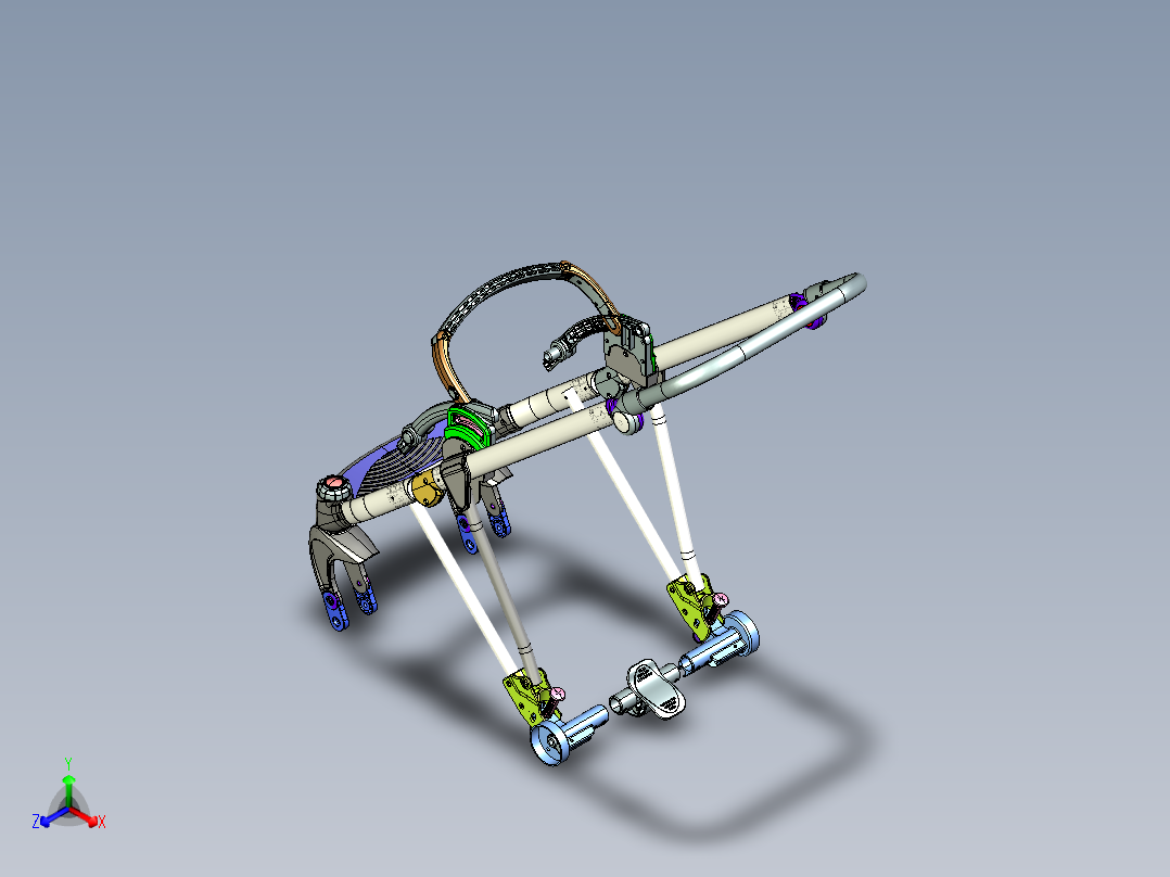 宠物手推车正等轴测图