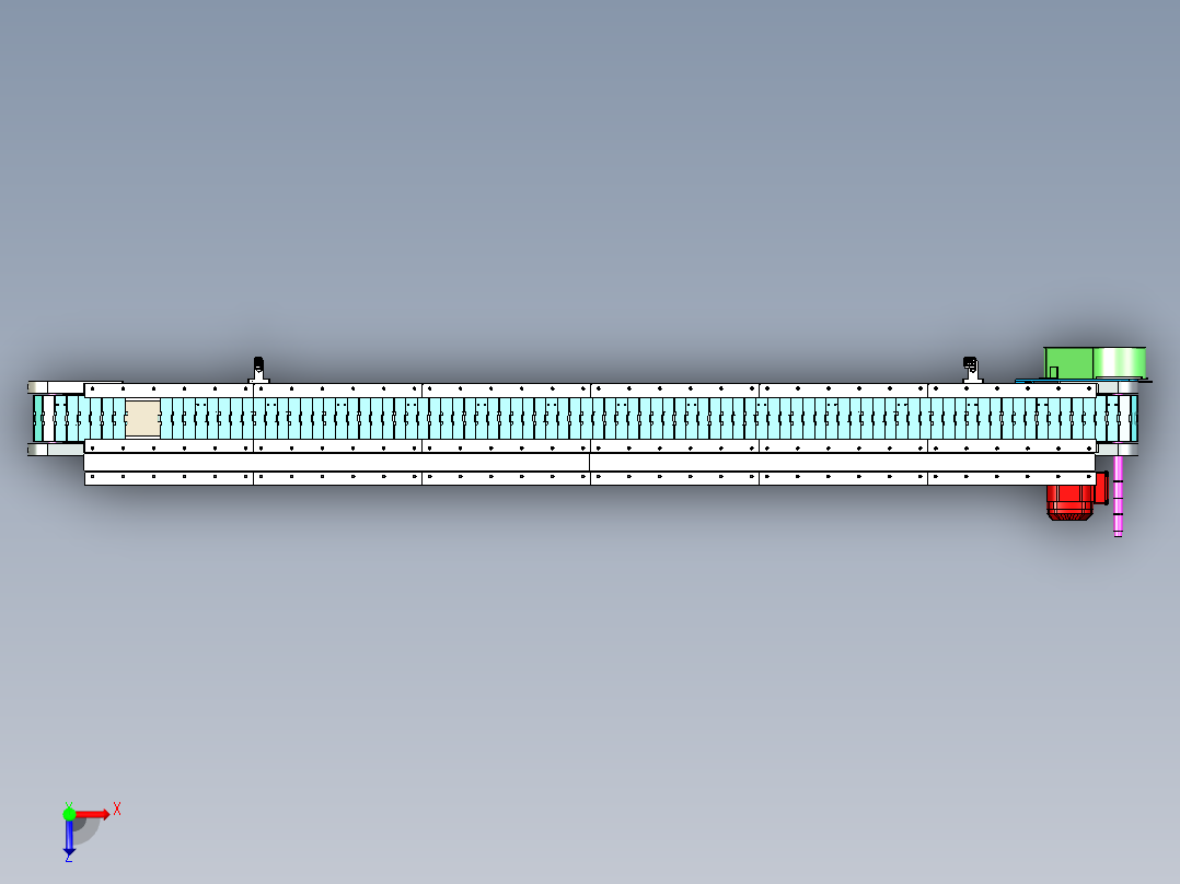 5M速冻食品轻型托盘输送线 TCL-500俯视图