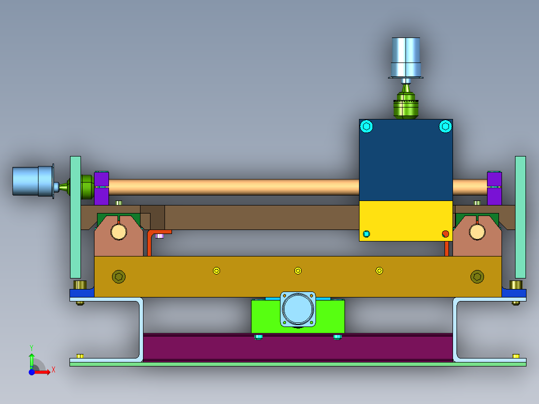 石材旋转轴立体浮雕机前视图