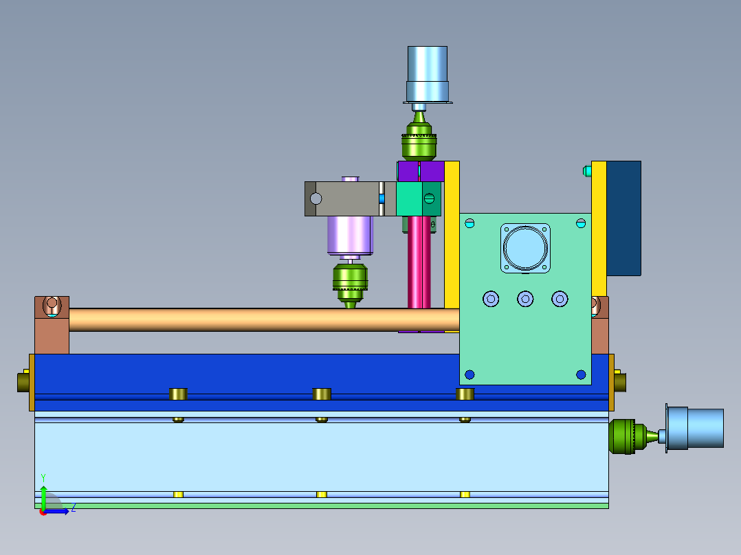 石材旋转轴立体浮雕机左视图